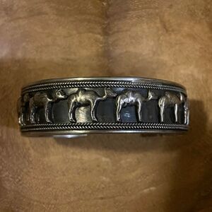 925 Sterling Silver Vintage Camel Cuff Bracelet